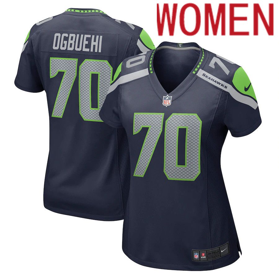 Women Seattle Seahawks #70 Cedric Ogbuehi Nike College Navy Game Player NFL Jersey